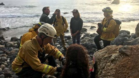 Angela Hernandez, 22, was rescued July 14, 2018, one week after her vehicle crashed at the bottom of an oceanside cliff in Big Sur, California.