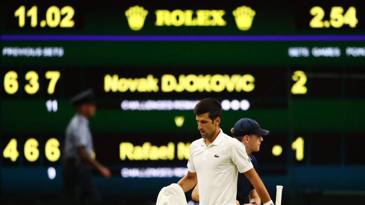 Novak Djokovic took the crucial third set versus Rafael Nadal before play was called for the evening due to Wimbledon's 11 p.m. local time curfew Friday. 