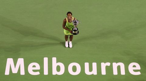 Victory over Maria Sharapova in the 2007 final secures a third Australian Open title for Serena.