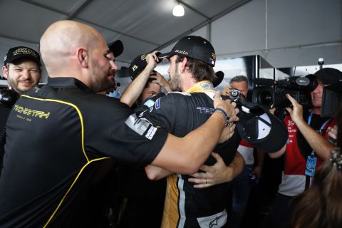 The title race was also settled on that day -- with one race to spare. Jean-Eric Vergne celebrated with his Techeetah team after collecting enough points to win the championship.