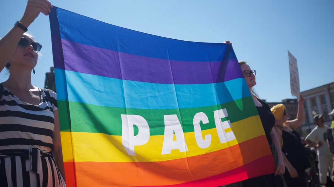 Demonstrators in Helsinki rallied for human rights.