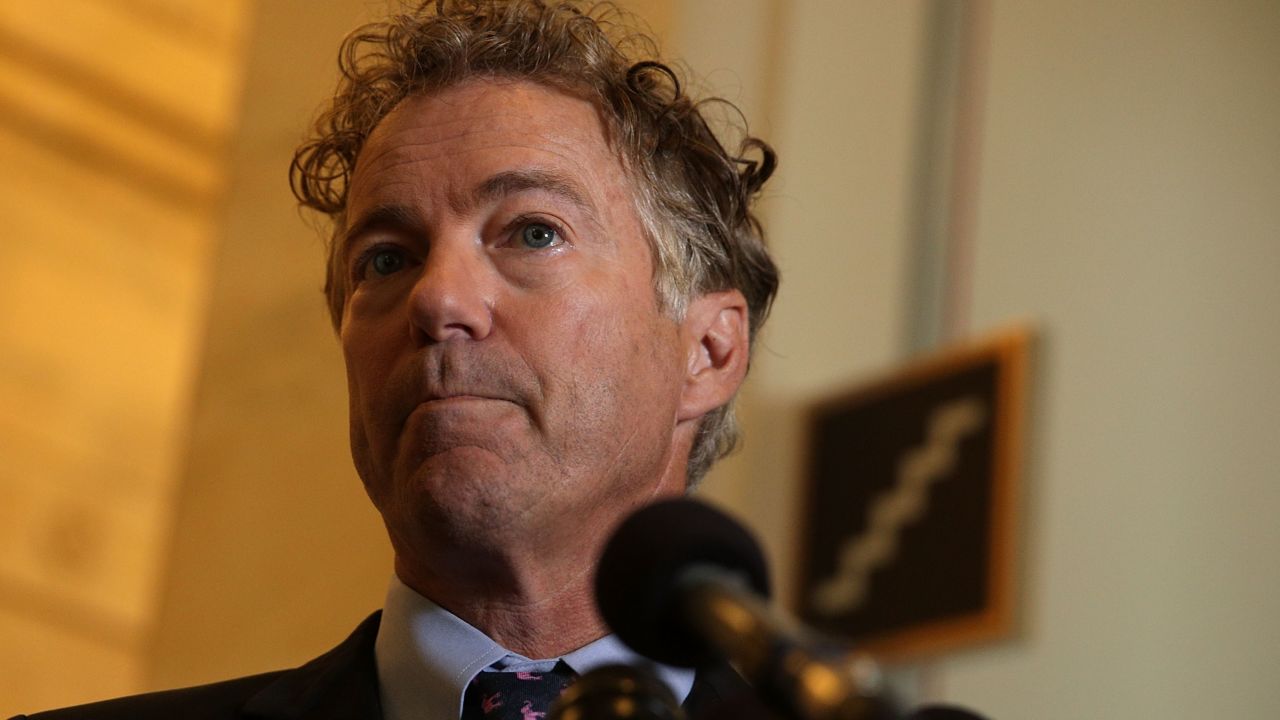 Sen. Rand Paul speaks to members of the press in September 2017 on Capitol Hill in Washington, DC.
