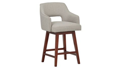 <a href="https://amzn.to/2z6FtVd" target="_blank" target="_blank"><strong>Rivet Malida Mid-Century Open Back Swivel Counter Stool, $194</strong></a>