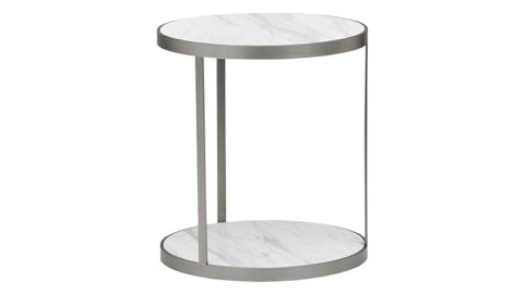 <a href="https://amzn.to/2tXeRQE" target="_blank" target="_blank"><strong>Rivet Round Marble Table, $133.12</strong></a>