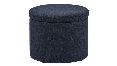 <a href="https://amzn.to/2L8wrIU" target="_blank" target="_blank"><strong>Rivet Madison Storage Ottoman in Denim, $69.99</strong></a>