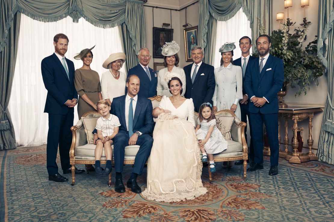 The Royal Family at Clarence House after the christening of Prince Louis on Monday 9th July.