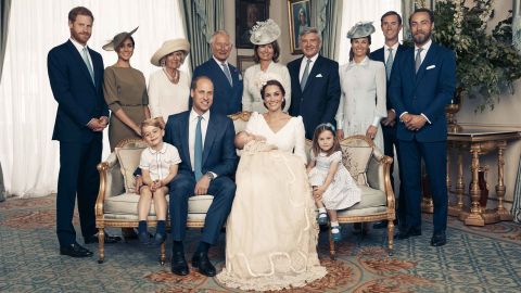 The Royal Family at Clarence House after the christening of Prince Louis on Monday 9th July.
