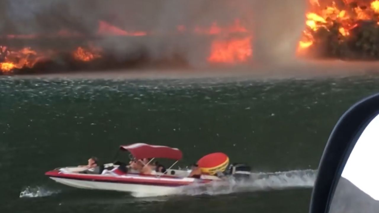 Firenado turns into a giant water spout 2