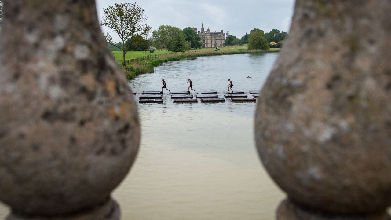 The event takes place every year at Burghley House, pictured in background. It's reminiscent of "Downton Abbey" with its Elizabethan architecture and expansive grounds.