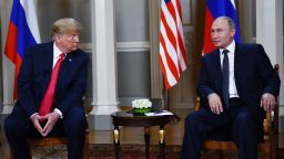 Russian President Vladimir Putin (R) and US President Donald Trump pose ahead a meeting in Helsinki, on July 16, 2018. (Photo by Brendan Smialowski / AFP)        (Photo credit should read BRENDAN SMIALOWSKI/AFP/Getty Images)