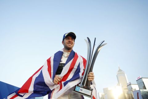 Sam Bird celebrates the ultimate start to the 2017-18 Formula E season, winning the inaugural Hong Kong race. It was part of a season-opening doubleheader.