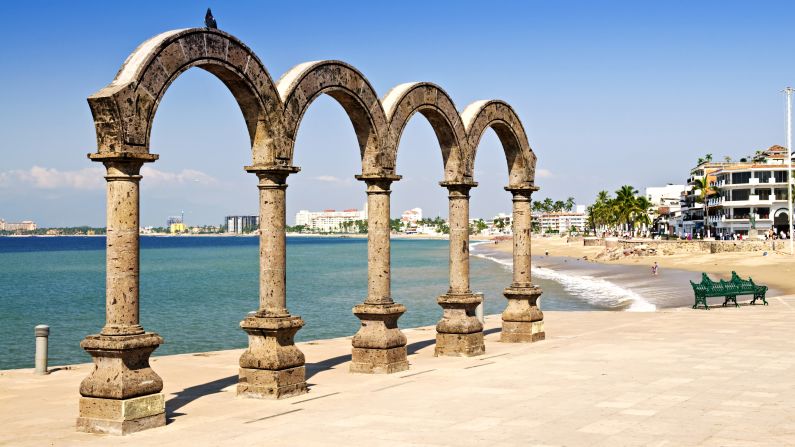 <strong>January in Puerto Vallarta, Mexico: </strong>The four stone arches at Los Arcos Amphitheater are an enduring symbol Puerto Vallarta. (And the view is quite good).