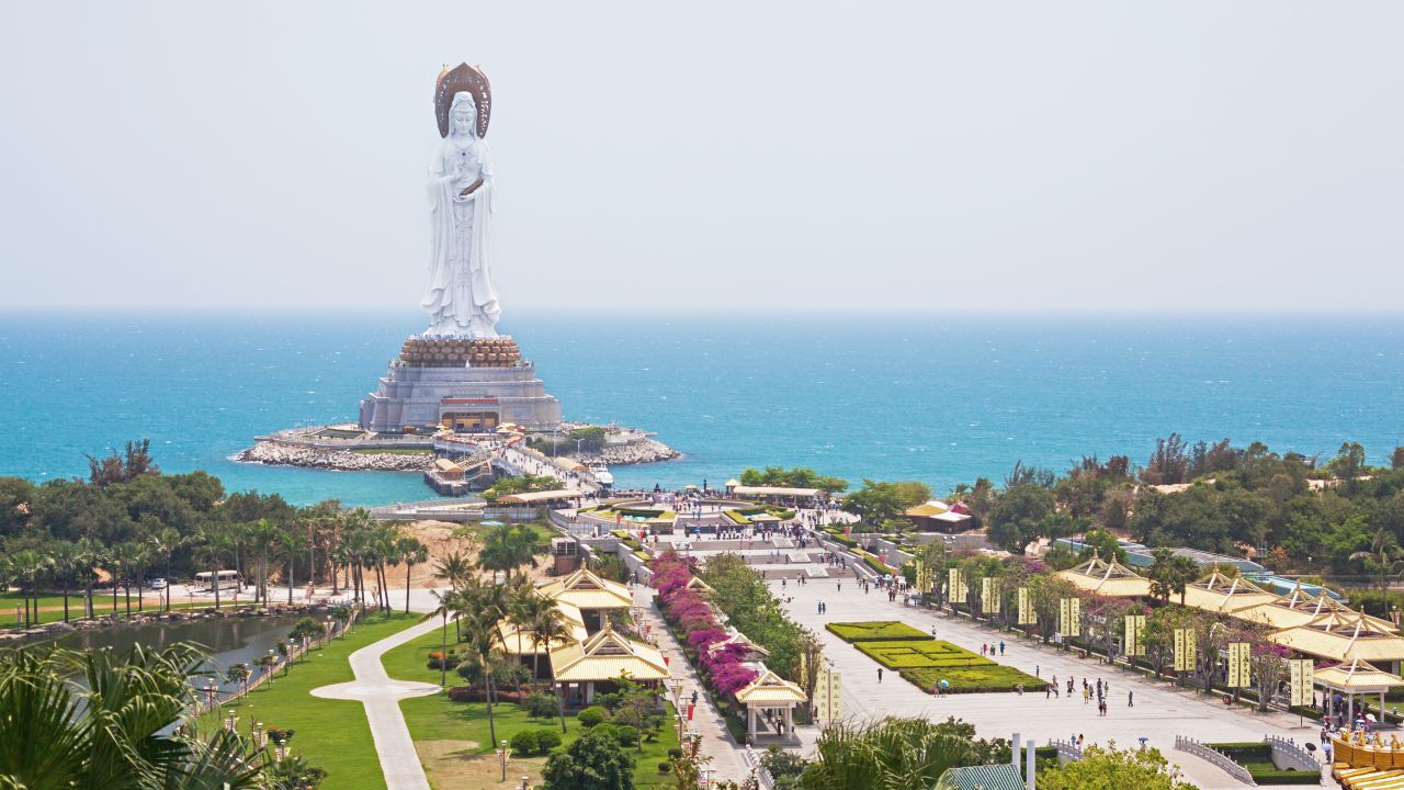 The Guanyin statue in the Buddhist Nanshan Temple was enshrined in 2005 but has already become an iconic symbol of Hainan island.
