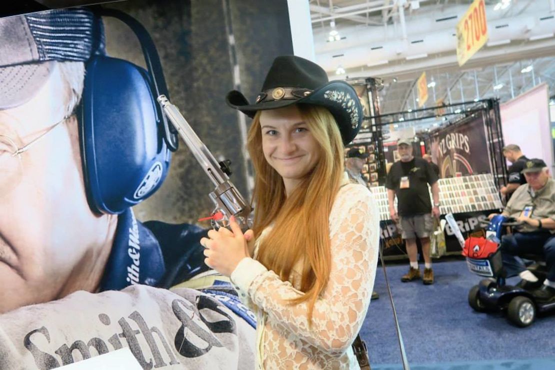 Accused Russian agent Maria Butina is seen at the NRA Annual Meeting in Nashville, Tennessee in April 2015.  