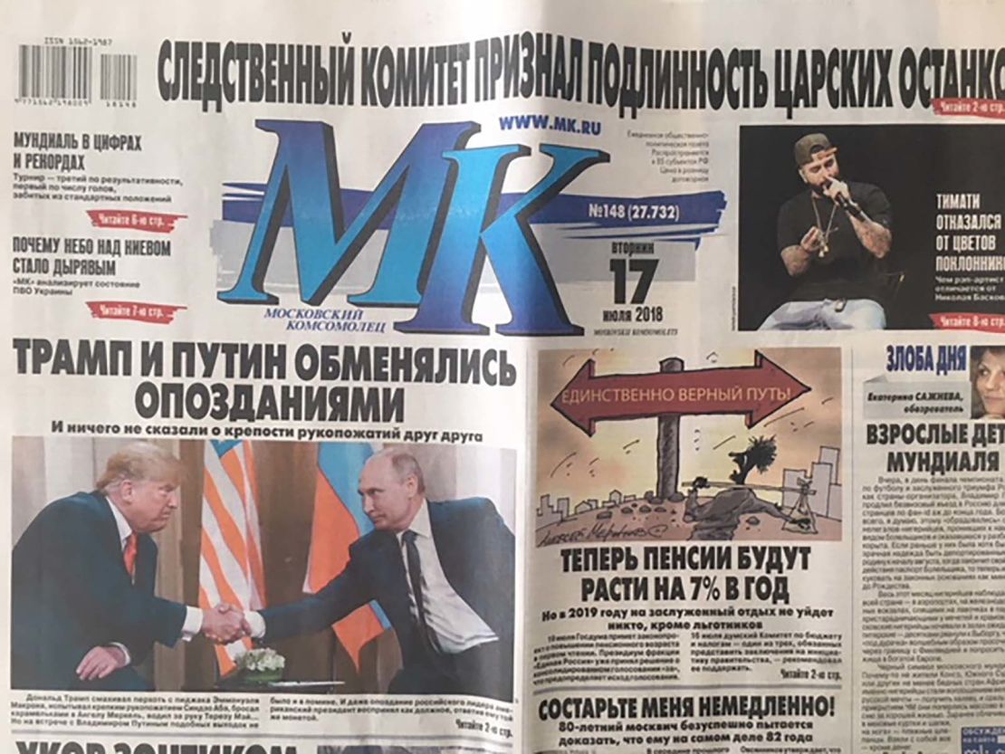 02 Helsinki summit Russia front page
