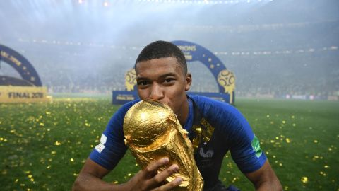 France forward Mbappe was named the best young player at Russia 2018.