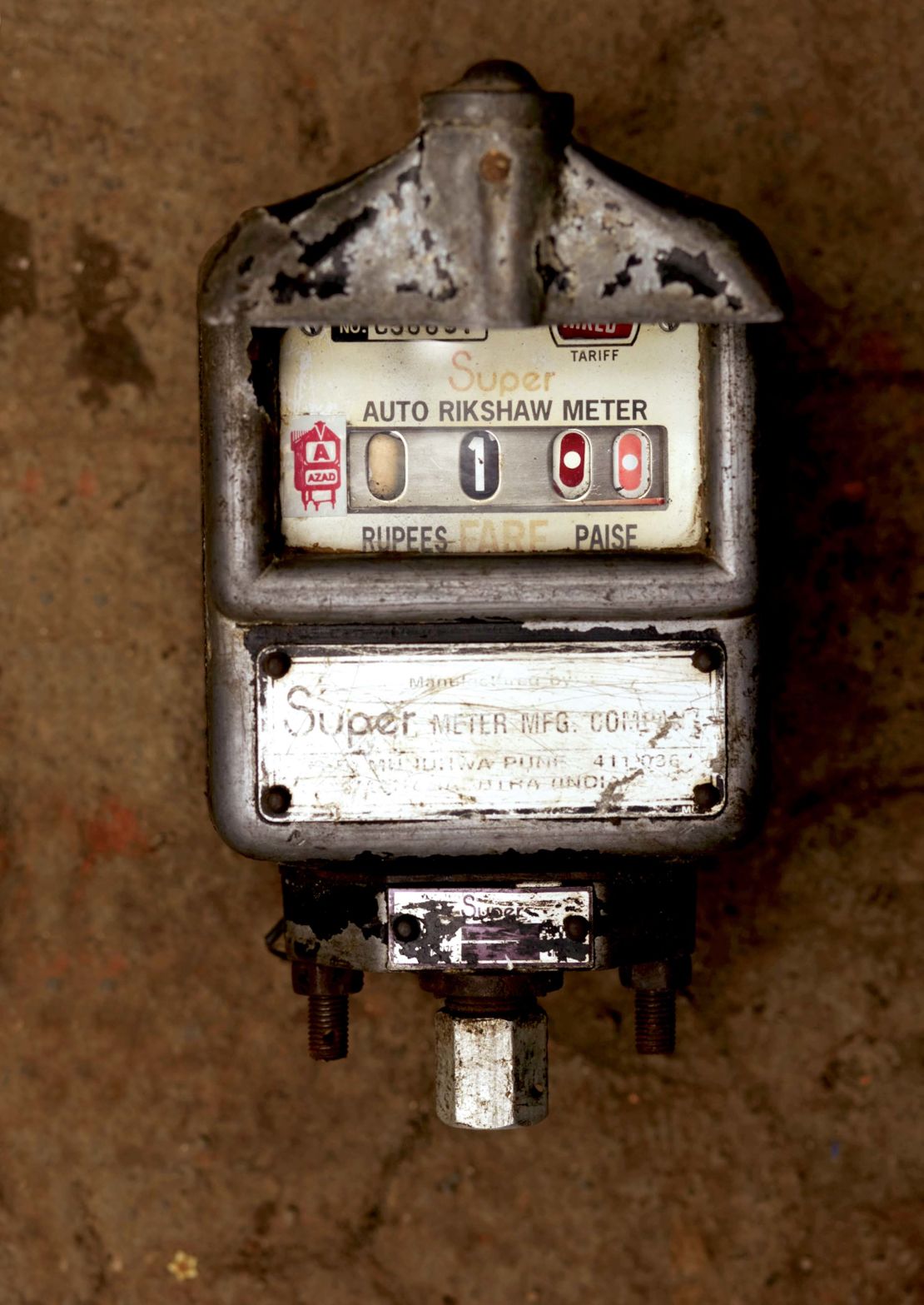 Rickshaws are common in India, and so are their meters. India is the only country that keeps the manual flags on their automated meters.