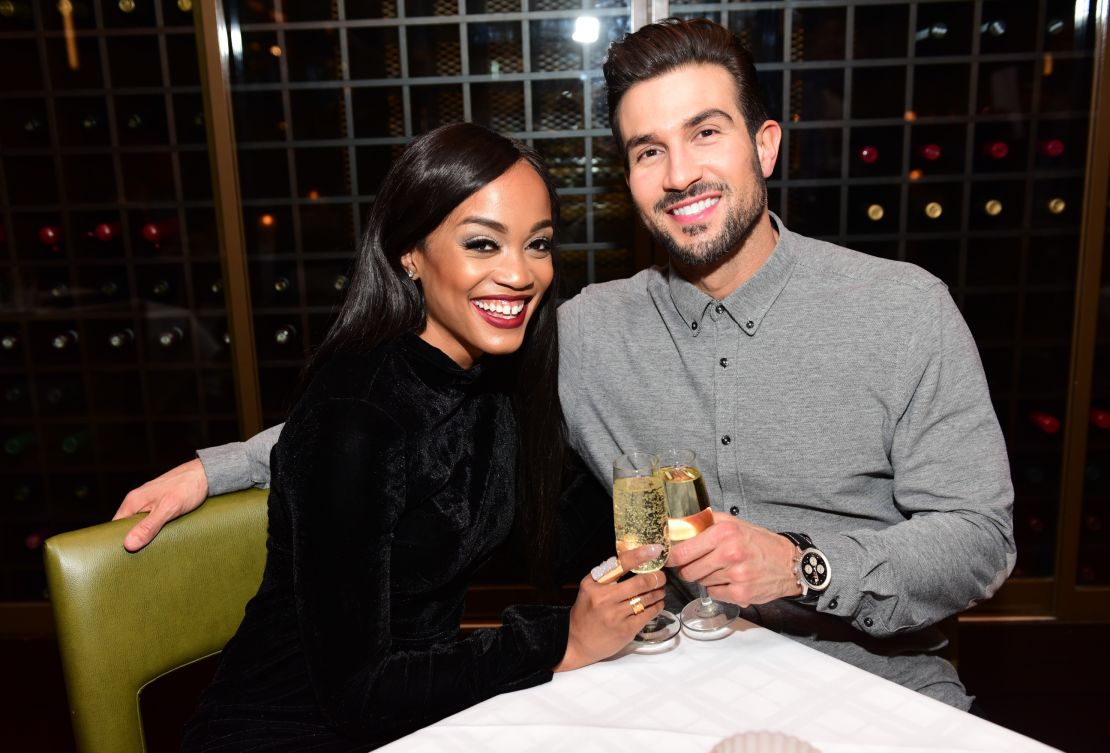 Rachel Lindsay (left) celebrates her birthday with then fiance, Bryan Abasolo (right), at Rivers Casino Philadelphia, formerly SugarHouse Casino, on April 21, 2018.  