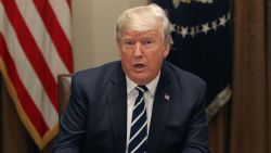 WASHINGTON, DC - JULY 17:  U.S. President Donald Trump talks about his meeting with Russian President Vladimir Putin, during a meeting with House Republicans in the Cabinet Room of the White House on July 17, 2018 in Washington, DC. Following a diplomatic summit in Helsinki, Trump faced harsh criticism after a press conference with Putin where he would not say whether he believed Russia meddled with the 2016 presidential election. (Photo by Mark Wilson/Getty Images)