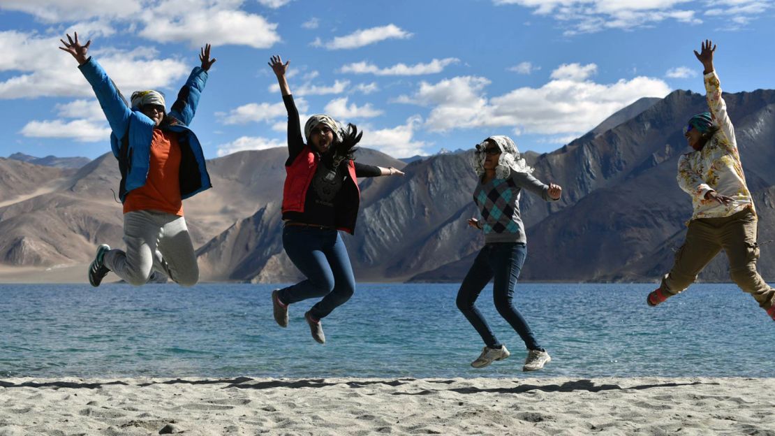 The sisters lead a group trip to Pangong Tso Lake in the Ladakh region.