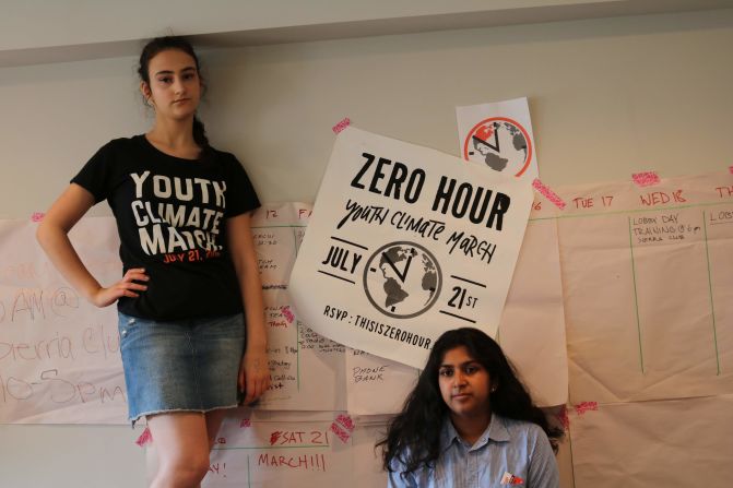 Teen activists Margolin and Nadia Nazar, both 16, co-founded climate justice group <a href="index.php?page=&url=http%3A%2F%2Fthisiszerohour.org%2F" target="_blank" target="_blank">Zero Hour</a> to demand greater action on climate change. The group organized a climate march in Washington DC and other cities on 21 July.
