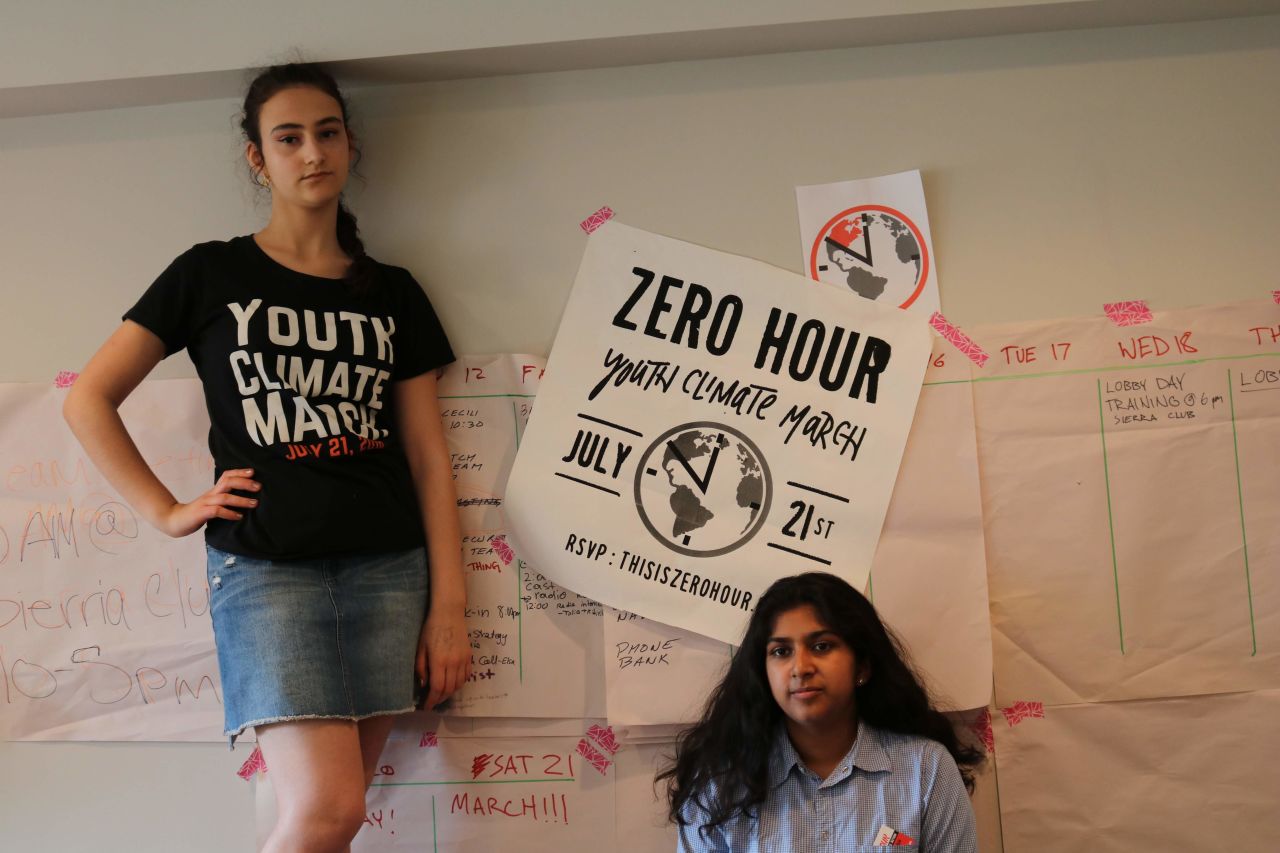 Teen activists Margolin and Nadia Nazar, both 16, co-founded climate justice group <a href="http://thisiszerohour.org/" target="_blank" target="_blank">Zero Hour</a> to demand greater action on climate change. The group organized a climate march in Washington DC and other cities on 21 July.