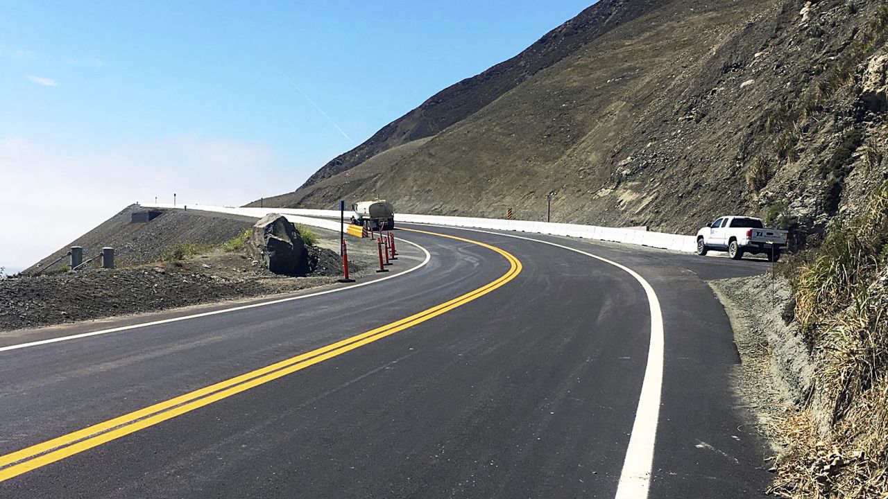 This stretch of Highway 1 re-opened for traffic on July 18, 2018.