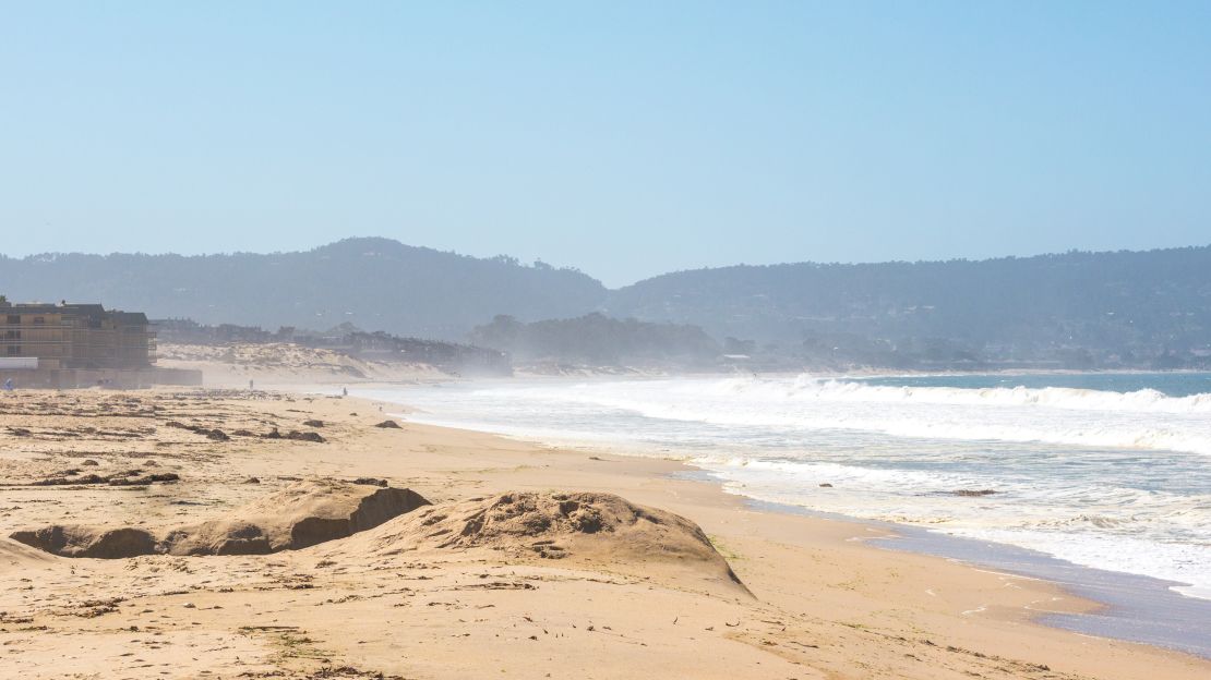 Locals, visitors and actors all like to run on Del Monte Beach.