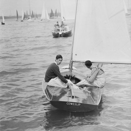 Pictured is Prince Charles at the helm of "Coweslip" in 1971. In 1827 King George IV gave his approval of the event by presenting the "King's Cup."