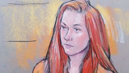 An artist's rendering of Russian Maria Butina at a court hearing this week.