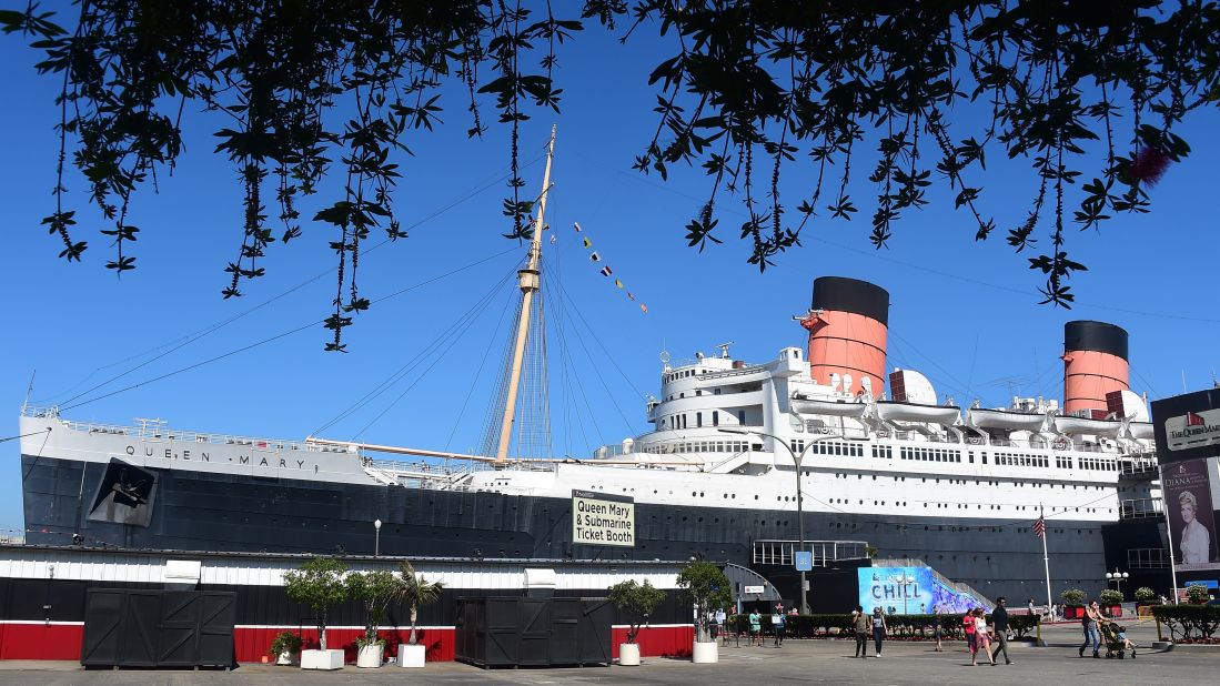 <strong>The Queen Mary, Long Beach, California: </strong>Although King George V launched R.M.S. Queen Mary in 1936, she was soon recruited as a military transport ship and did not resume leisure cruises until 1947. The ship docked in southern California in 1971 and opened as a floating 347-cabin hotel with restaurants, event space and the infamous stateroom B340, known for paranormal activity. 