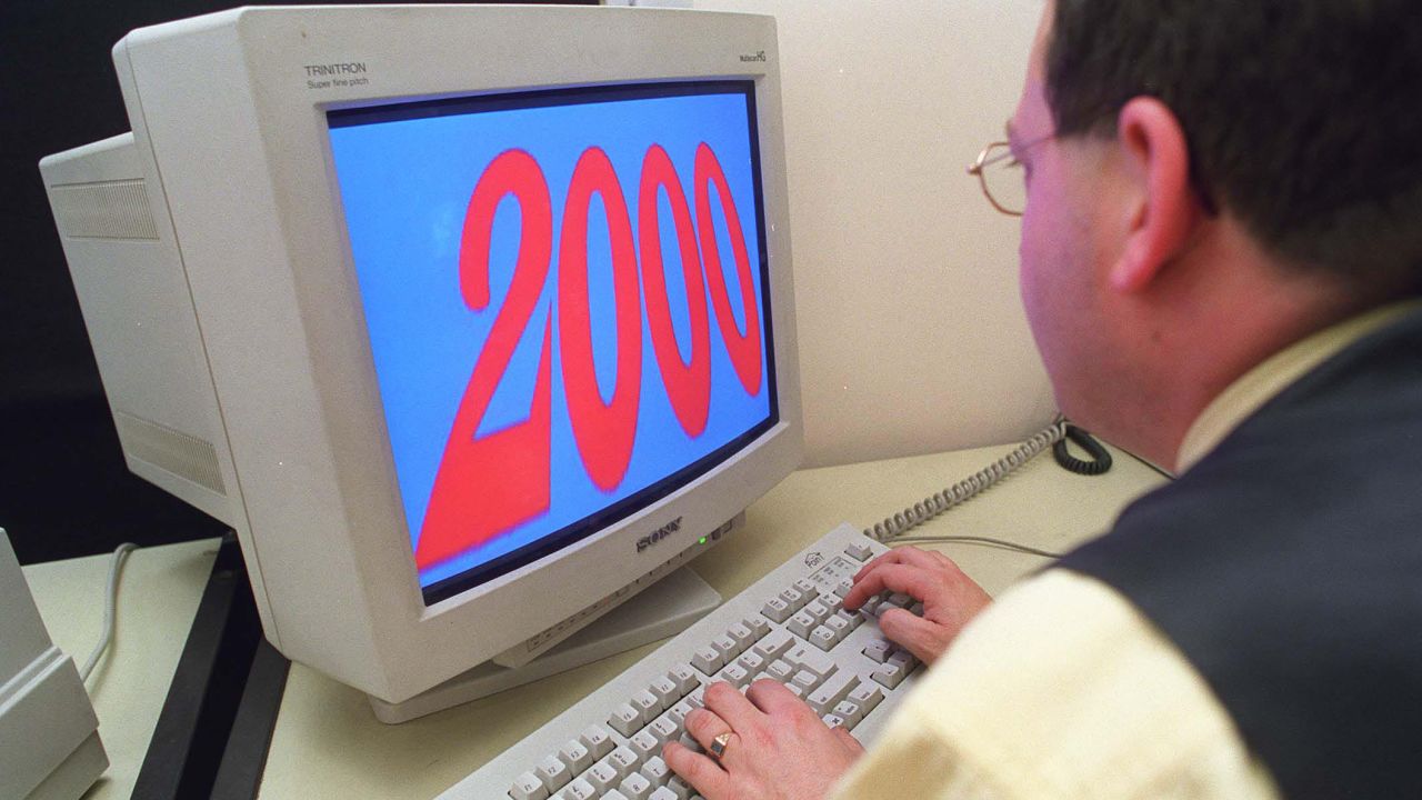 Countdown To Avoid The 'millennium Bug', In the year 2000 millions of computer systems may break down simply because their programmes will not recognise the '00' in the date. Companies and organisations are spending thousands of pounds in a race to prevent this from happening as the consequences will be much more costly. (Photo by Photoshot/Getty Images)