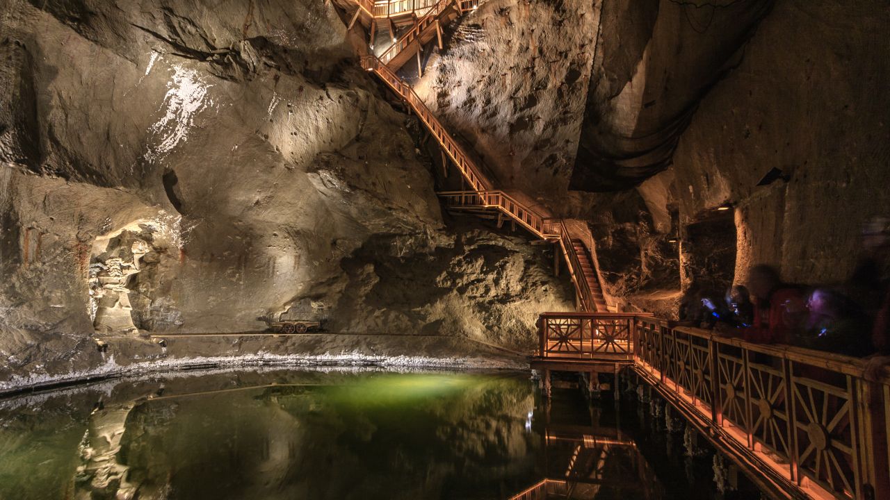 <strong>September in Krakow, Poland:</strong> An underground lake is just one wonder you'll see in the Wieliczka Salt Mines.