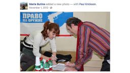 Facebook posting of Maria Butina and Paul Erickson from 2013. Posted by Mother Jones.