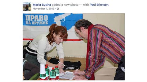 Facebook posting of Maria Butina and Paul Erickson from 2013. Posted by Mother Jones.