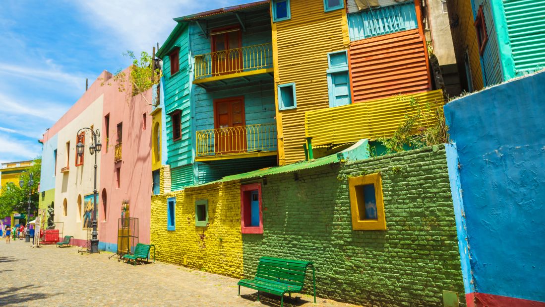<strong>March in Buenos Aires:</strong> Colorful La Boca neighborhood is a popular Buenos Aires attraction. The barrio has kept a strong European feel, with many of its early settlers originating from Genoa, Italy.