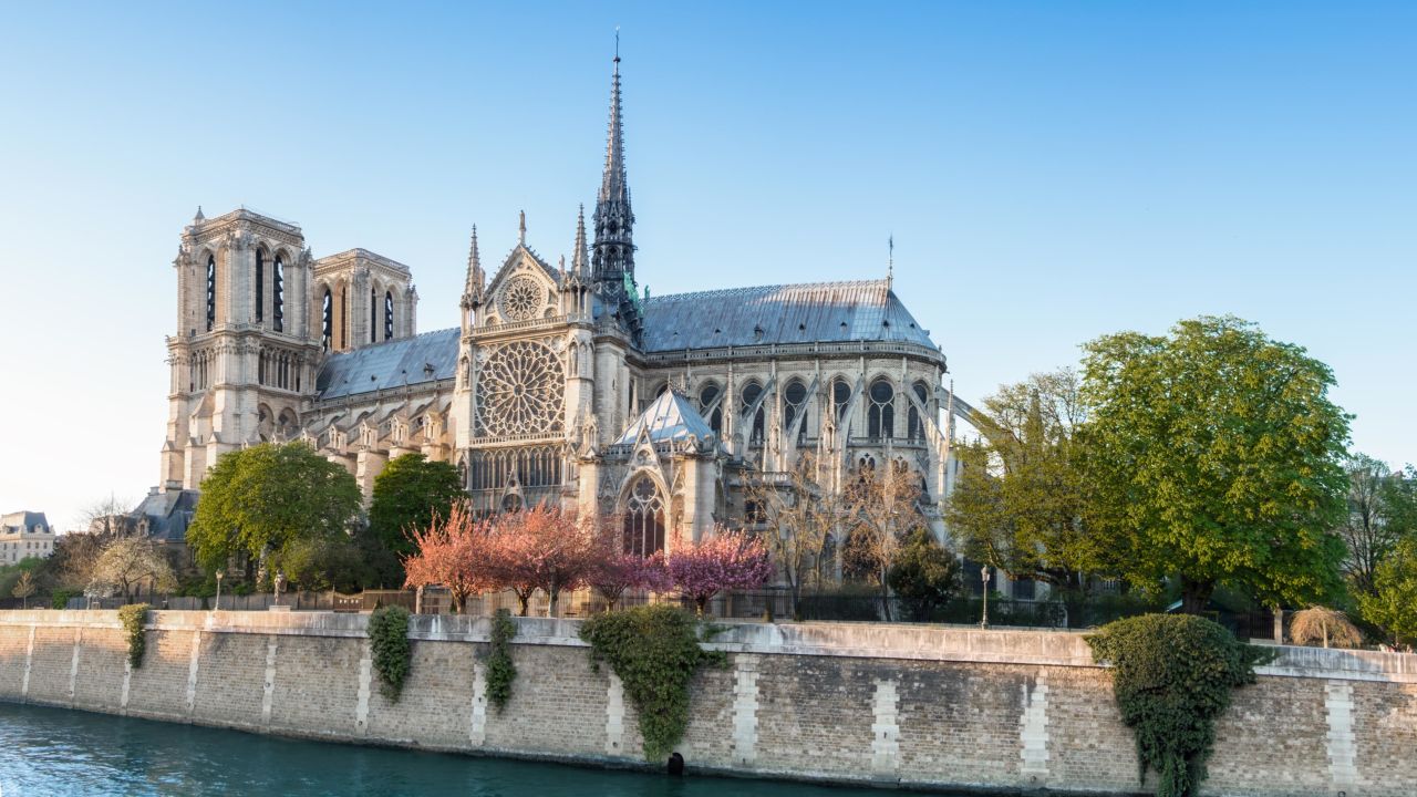 <strong>April in Paris:</strong> Notre Dame Cathedral in Paris looks radiant on a spring day. Work started on the cathedral in the 12th century and took about 300 years. It's now one of the city's most enduring symbols.