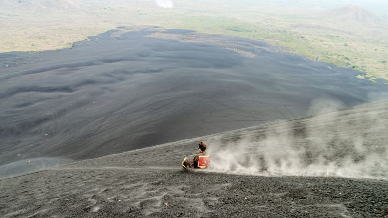 <strong>April in Nicaragua:</strong> Tourists slide down the Cerro Negro Volcano to enjoy "volcano boarding" near Leon. <a href="index.php?page=&url=https%3A%2F%2Fwww.cnn.com%2Ftravel%2Farticle%2Fvolcano-board%2Findex.html" target="_blank">Find out more of what it's like to slide down the volcano here.</a>