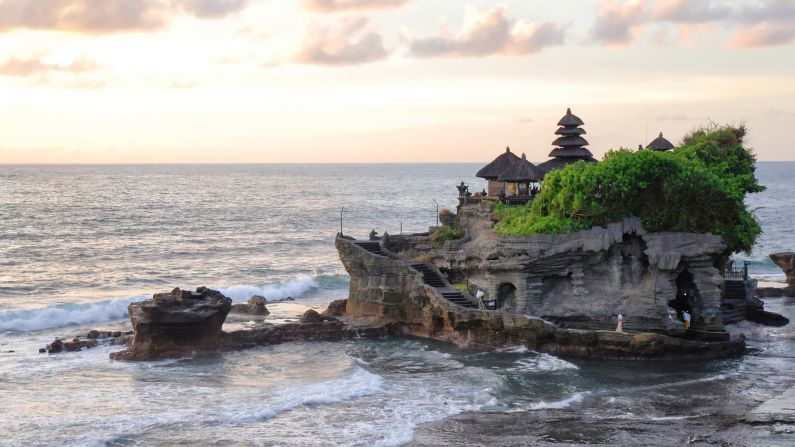 <strong>May in Bali, Indonesia:</strong> Set on a memorable offshore rock formation, the<strong> </strong>Tanah Lot temple is one of Indonesia's most revered Hindu sites.