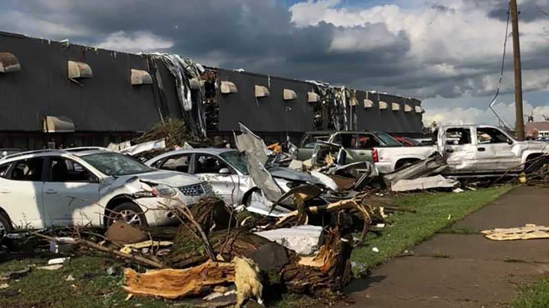 Damage from a tornado that hit Marshalltown, Iowa on Thursday, June 19. 