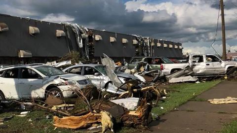Damage from a tornado that hit Marshalltown, Iowa on Thursday, June 19.
