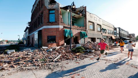 Several buildings in Marshalltown were damaged.