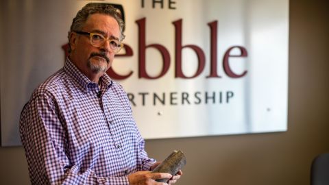 Tom Collier, CEO of the Pebble Partnership, in his office.