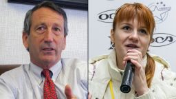 Rep. Mark Sanford, at left, a South Carolina Republican, and Maria Butina, an accused Russian spy appears at right. 