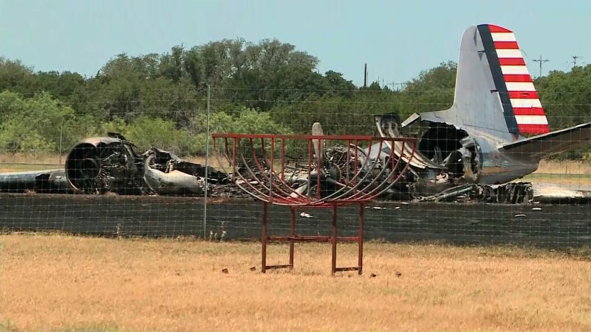 A WWII era military cargo plane crashed on takeoff in Burnet, Texas.