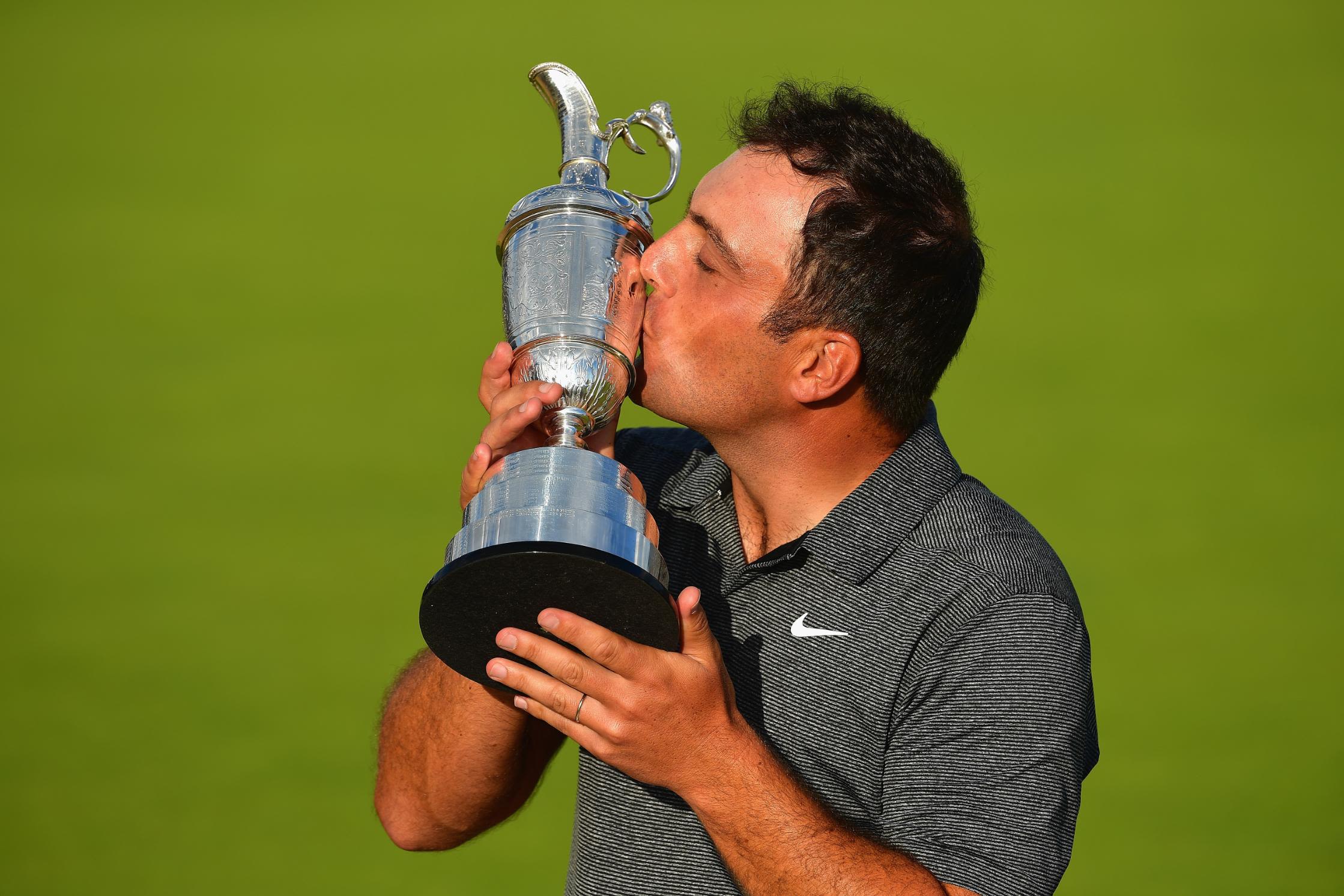 Molinari kisses the Claret Jug after the final round. He is the first Italian to win a major.