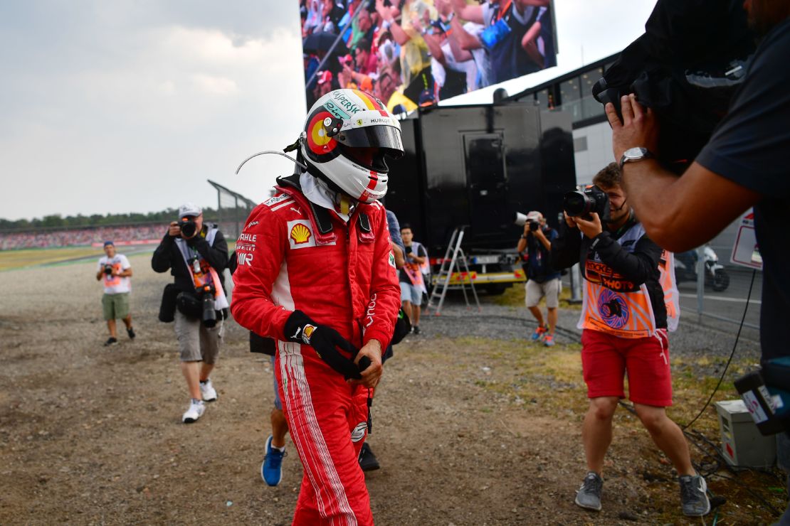 Vettel was audibly emotional after crashing out of his home Grand Prix