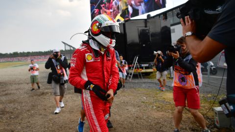 Vettel was audibly emotional after crashing out of his home Grand Prix