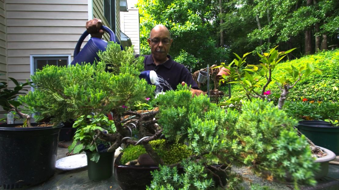 Tony Wright tends his garden every day, inspired by his own horticultural therapy.