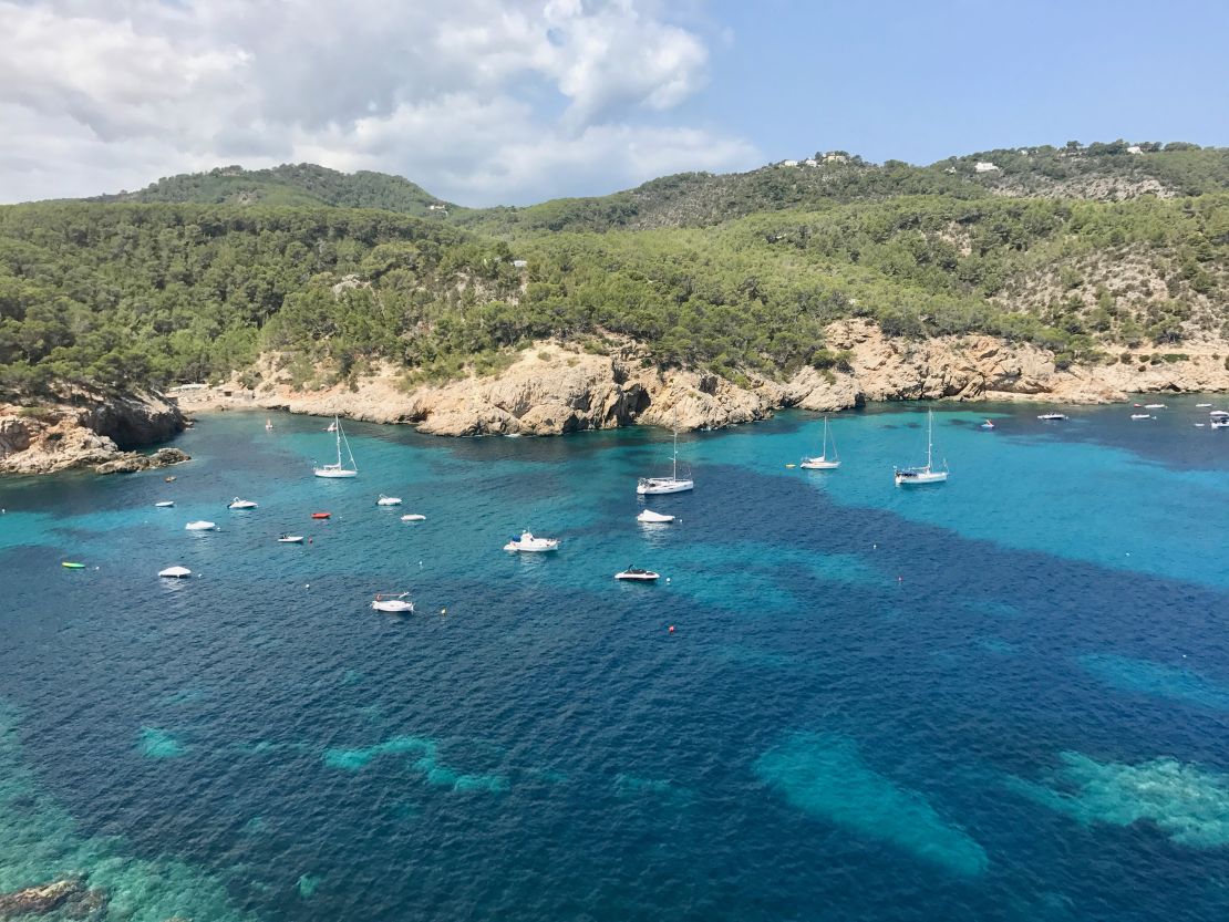 On the west coast of Ibiza, south of Cala Benirras, is a favorite spot to anchor for sailors. 
